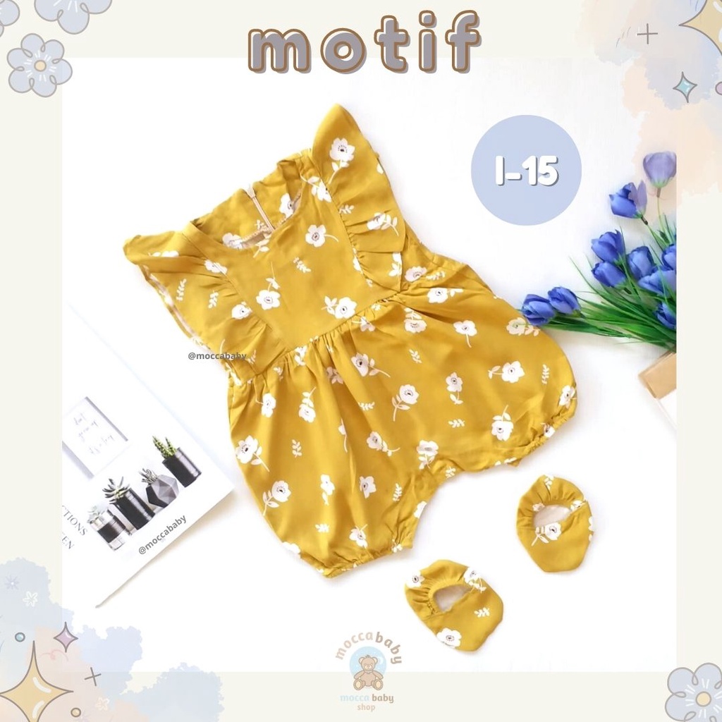 MBSS - BBB JUMPSUIT ZEELAA setelan anak perempuan jumper bayi motif bunga lucu free sarung kaki PART 3