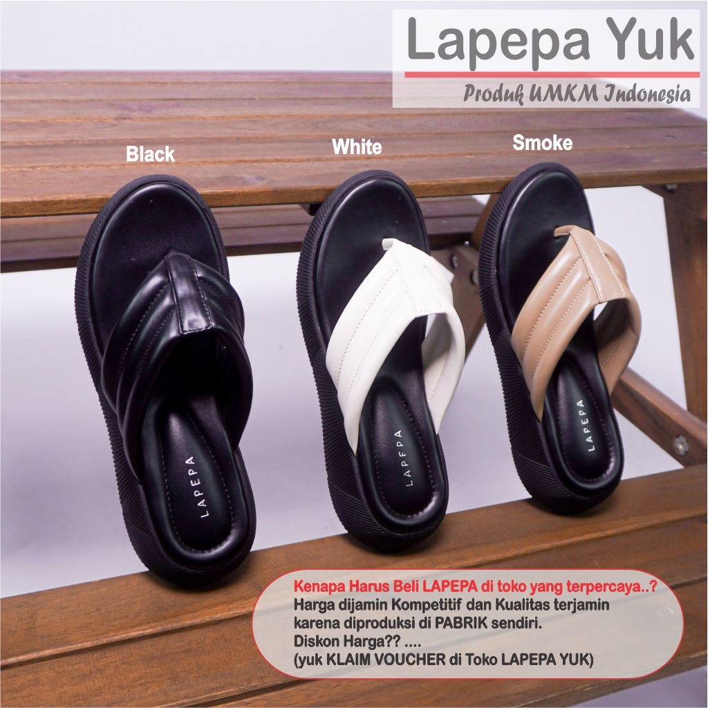 LAPEPA YUK - Sandal Wanita Jepit Wedges ZELDA ALL COLOR Sendal Japit Platform Perempuan Empuk Warna Hitam Sandals Cewe Capit Tinggi  Size 36 37 38 39 40 41 Untuk Rumahan Santai Premium Selop Wejes Kekinian Terbaru Shoes Ori Original Mall Official Store