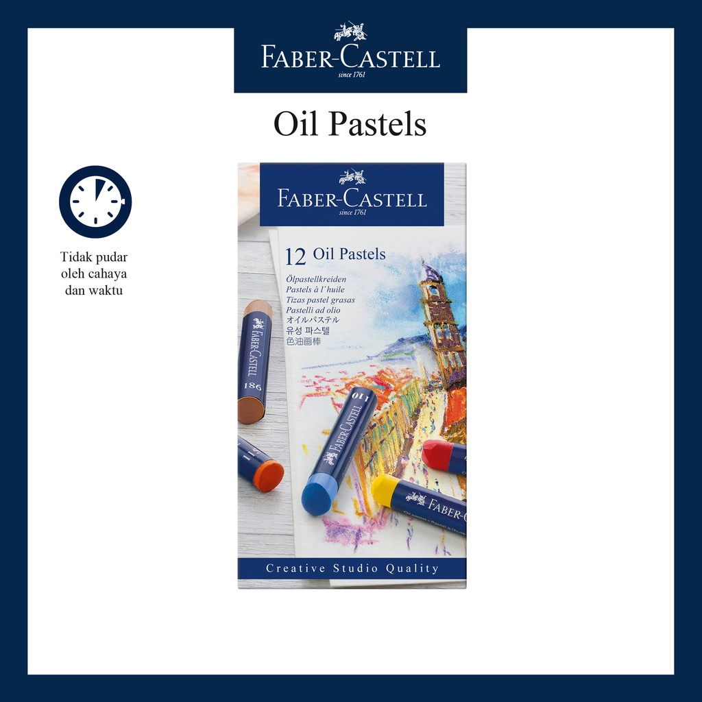 

Faber Castell Oil Pastel Cardboard Wallet Of 12 Warna / Oil Pastel Crayons Box of 12