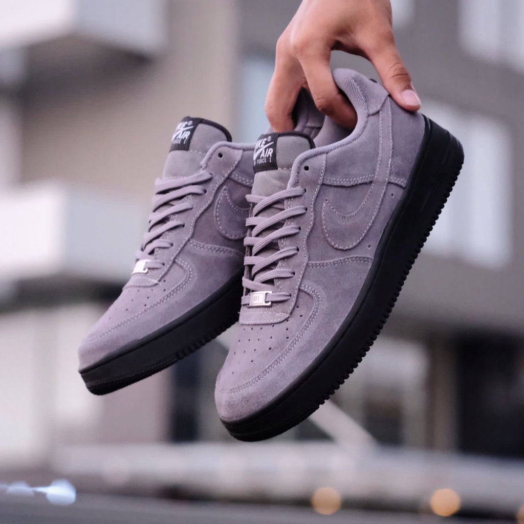 SEPATU NIKE AIR FORCE 1 LOW GREY GREY BLACK ORIGINAL