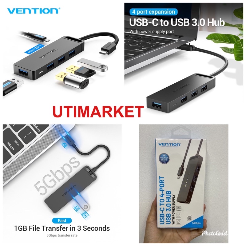 USB HUB TYPE C 4 PORT USB 3.0 VENTION TGK