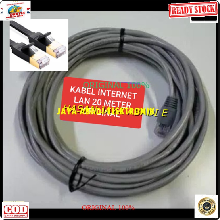 G300 Kabel lan rj45 20 meter UTP Scable konektor wifi internet PLUG boot komputer jaringan computer switch router modem G300  Siap langsung pakai 20 meter  Kabel LAN dengan Kepala Konektor + PLUG BOOT yang sudah terpasang, Praktis dan Tidak Ribet