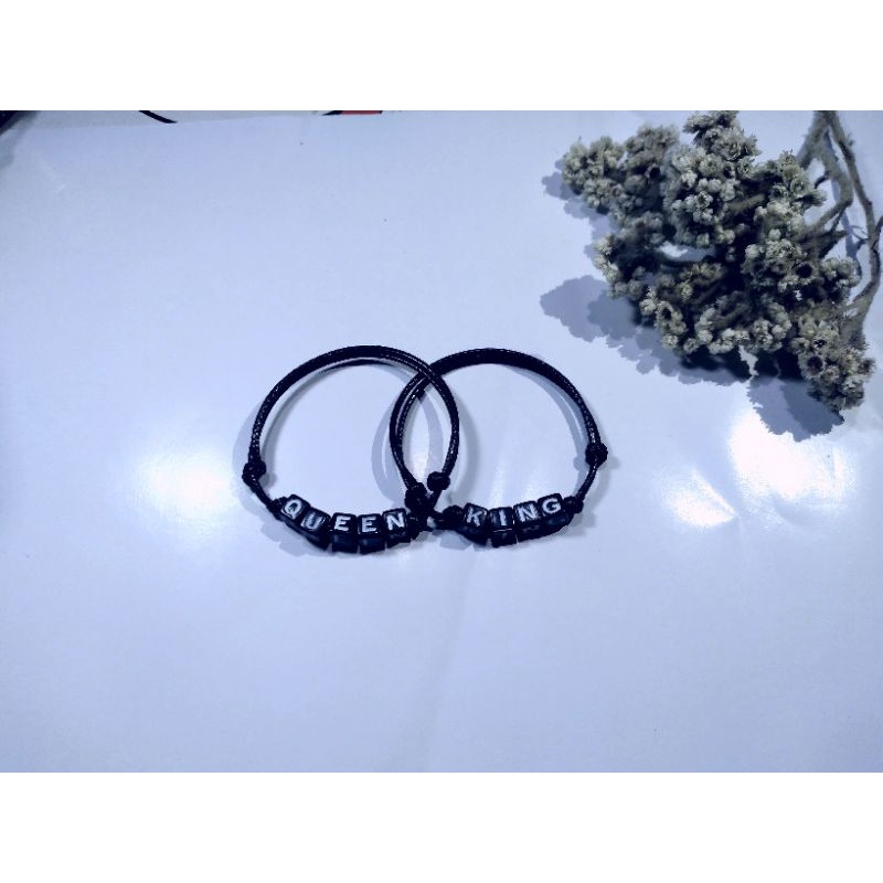 Gelang Tali Nama Dadu Hitam