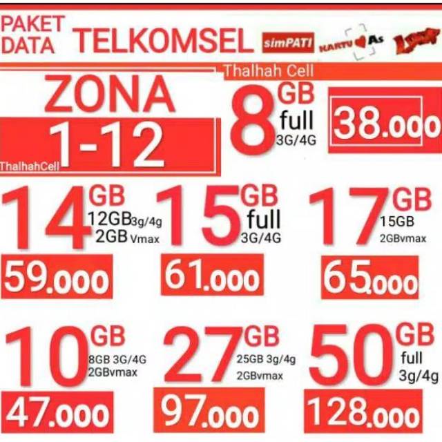 Paket Data Telkomsel 14gb 17gb 52gb 27gb 32gb Hot Promo Paket Telkomsel Shopee Indonesia