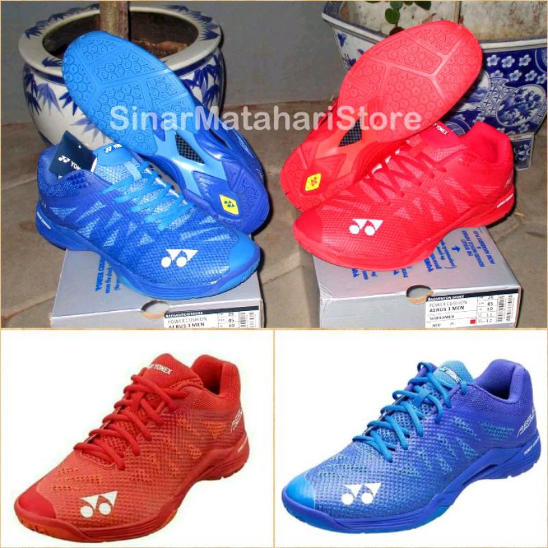 Super SALE Sepatu Badminton Yonex Aerus 3 warna Merah, Hitam & Biru