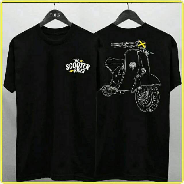(COD)Kaos Distro Harga Murah Scooter Rider / Kaos Baju Tshirt Hitam / Baju Distro Pria
