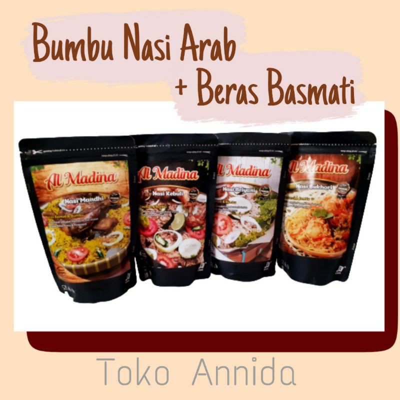 

Nasi Arab Kebuli/Mandhi/Briyani/Bukhori (Bumbu dan Beras Basmati) Al Madina- 235gr