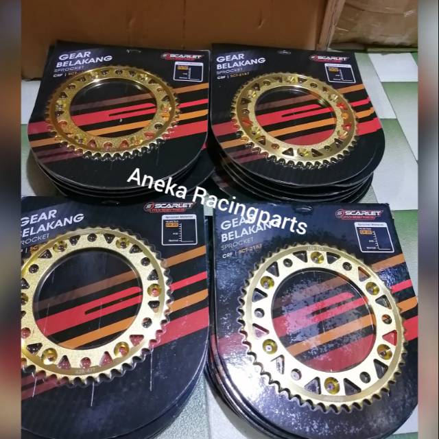 Gir crf supermoto scarlet racing ukuran 45-50 warna gold / gear crf supermoto