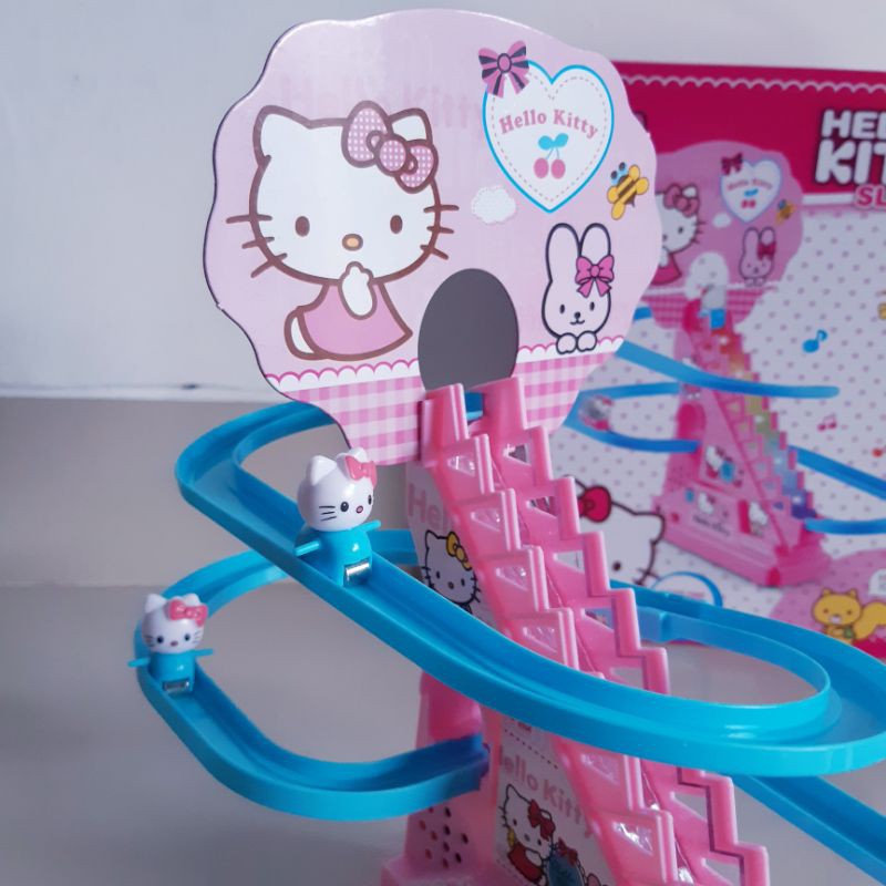 Mainan Track Hello Kitty Perosotan Tangga Rel Slide Anak Edukatif