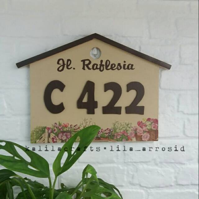 Nomor rumah shabby chic