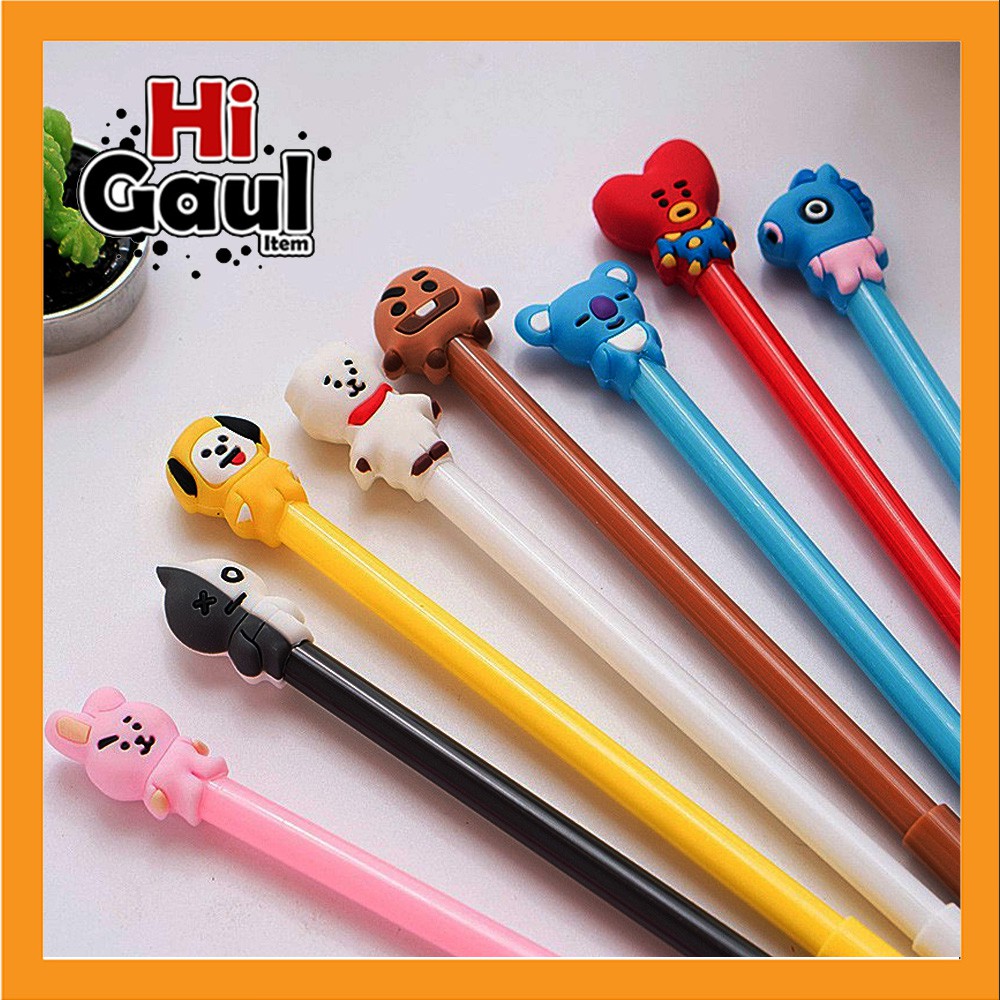 

BOLPEN KARAKTER PULPEN GEL KPOP BTS BT21 0.5MM STANDAR PENA GEL BTS KPOP