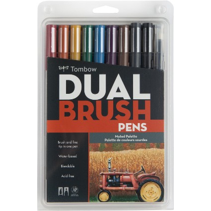 

Tombow dual brush pen ABT 10 Color Set Renewed Muted Palette