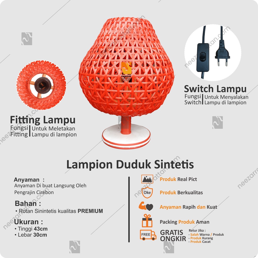 Kap Lampion Rotan, Lampu Hias Duduk Meja, Ruang Tamu Minimalis, Kamar Tidur