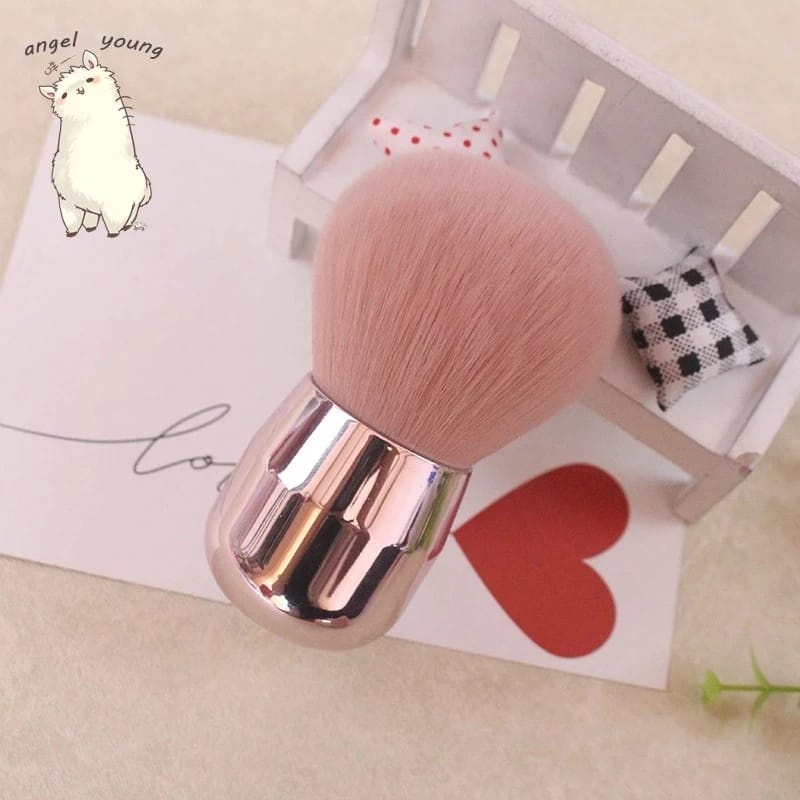 Kabuki Brush Powder Bedak Tabur / Brush Powder Blush On Brush Makeup Warna Pink F830