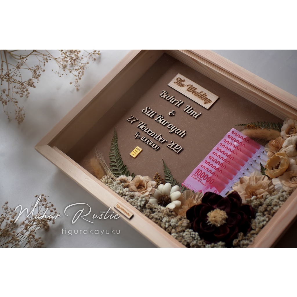 Bingkai Mahar Rustic Wedding Hantaran 30 x 40