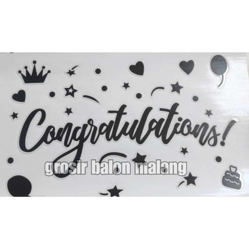 sticker stiker balon bening bobo pvc congratulation