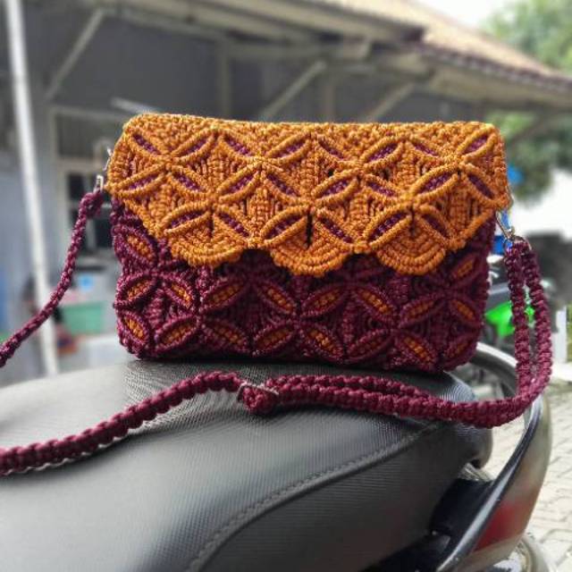 Tas tali kur motif bunga gambar hanya referensi Shopee 