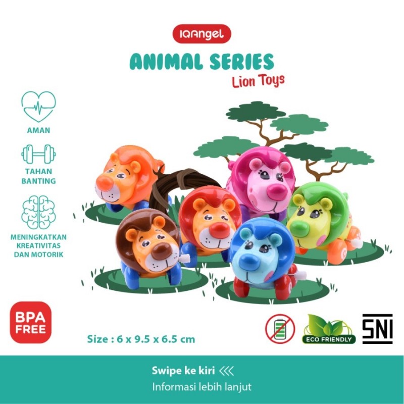 IQ Angel Animal Series Mainan Motorik Anak - Lion / Singa - Random