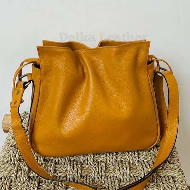 Tas Kulit Sapi Asli DL531 Wanita/ Tas Papirut Asli Kulit Sapi Garut/ Tas Selempang Serut Kulit Sapi 