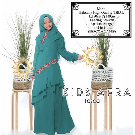 GAMIS ANAK AFRA KIDS MODEL S'YARI ANAK TERBARU 2022 KEKINIAN SET HIJAB  // GAMIS HIJAB REMPEL  USIA 
