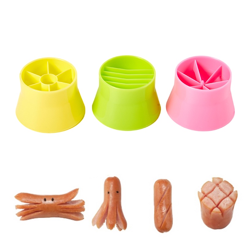 Set 3PCS Cetakan Pemotong Sosis Hot Dog DIY Untuk Dapur