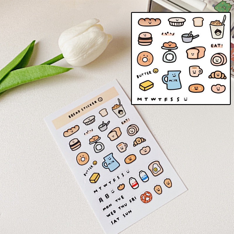 Stiker Segel Motif Kartun Makanan Lucu Anti Air Untuk Dekorasi Handphone Universal