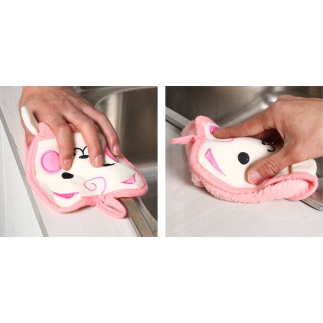lap tangan microfiber motif kucing