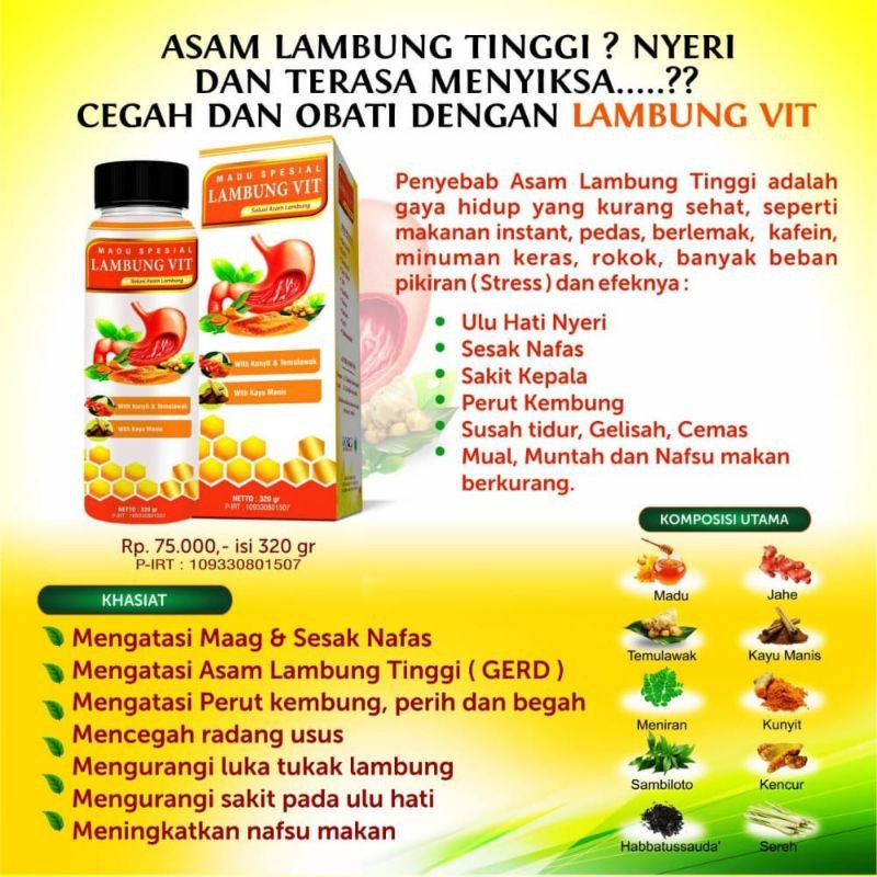 

Madu Bravina Lambung Vit DAMAAG / Madu Special Bravina Lambung Vit dengan Temulawak Kayu Manis