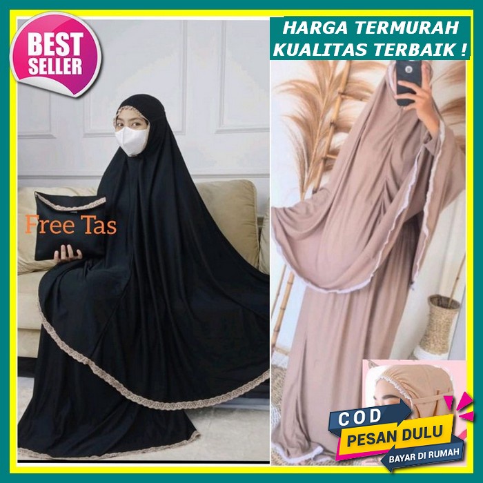 Nf - Mukena Dewasa Ermina Bahan Katun Rayon Adem Model Terbaru 2021 2022 Sholat Tarawih Dingin Mewah