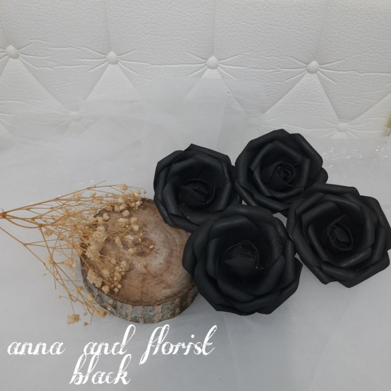 BUNGA ARTIFICIAL/BUNGA MAWAR ARTIFICIAL-Foam black
