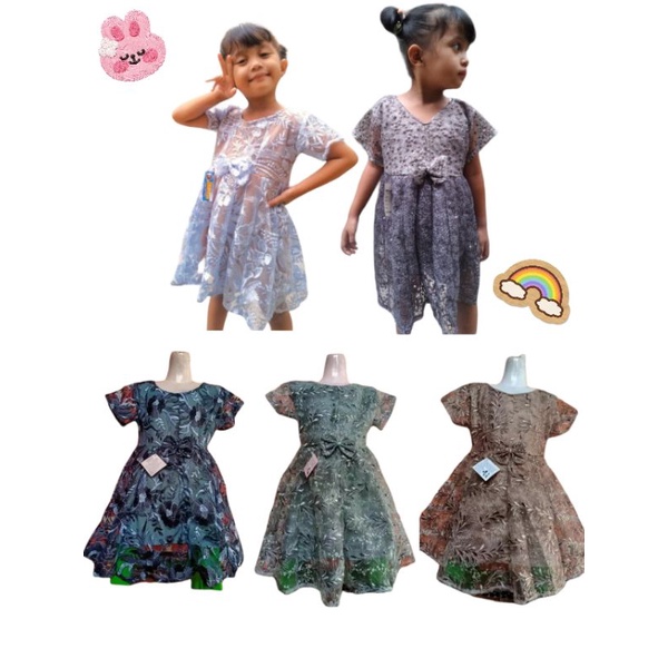 COD Dress Brukat Anak Premium / Dress Pesta Anak / Baju Anak / Baju Brokat / Dress Brukat Anak Premium