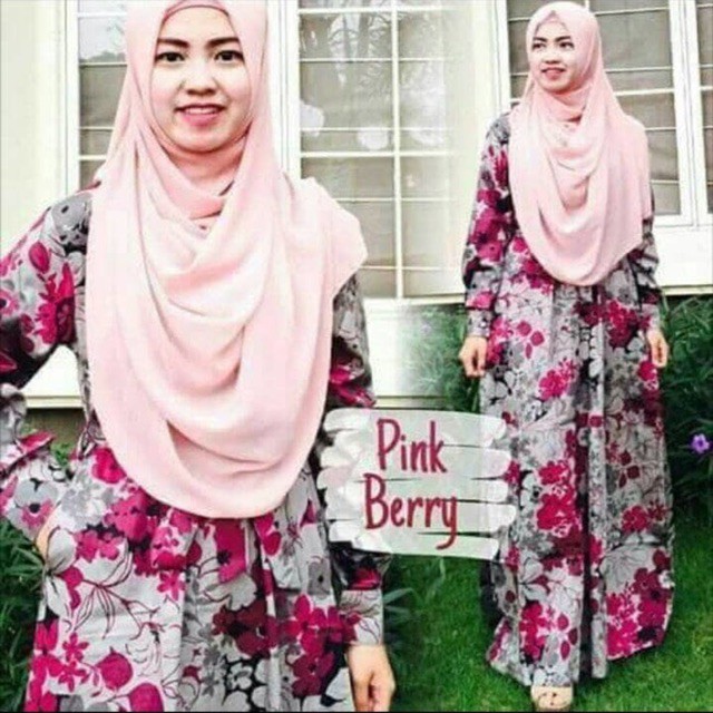 Gamis katun jepang ORIGINAL gamis magda pink berey lyra virna busana muslim tanah abang syari