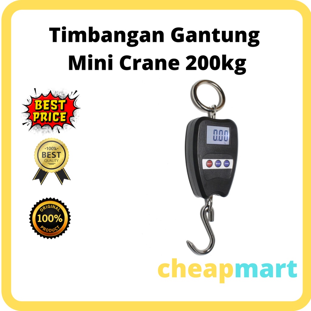 Timbangan Gantung Digital 200kg MINI CRANE Timbangan Barang Ayam Hewan Buah Sayur 200kg-CM