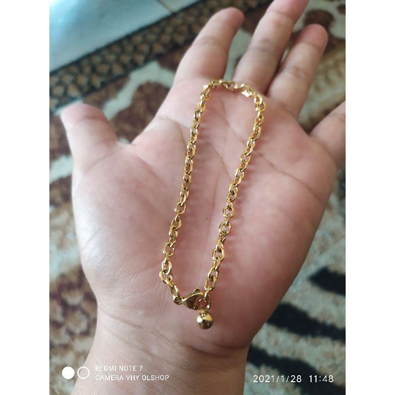 gelang Titanium Asli,Ready Dewasa dan Anak, Awet, anti luntur, tdk hitam, anti karat selamanya