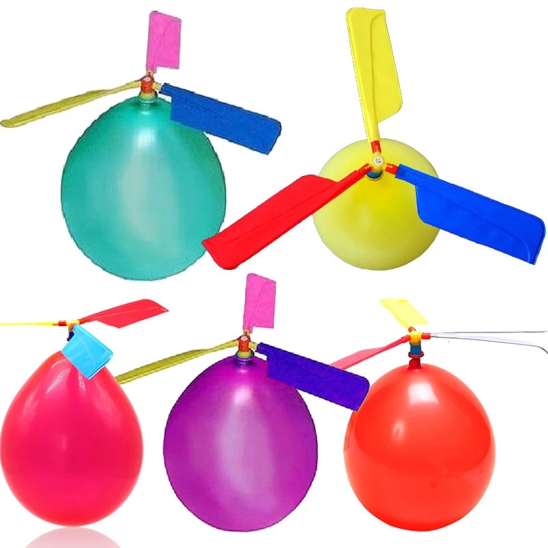 10 Pcs Helikopter Balon Portable Bermain Luar Ruangan Balon Terbang Mainan Dekorasi Pesta Ulang Tahun Anak Hadiah Perlengkapan Pesta Globos