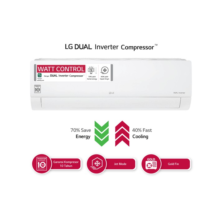 AC LG E10SV4 LG 1 PK DUAL INVERTER IONIZER WIFI 1PK + PASANG