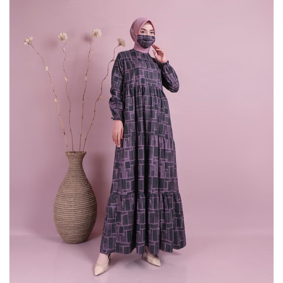 ABA AGENBAJU GAMIS DRESS AYU-AYU 3 UNGU