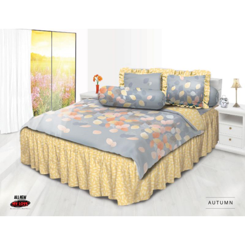 BEDCOVER MY LOVE AUTUMN SEPREI BERRUMBAI 