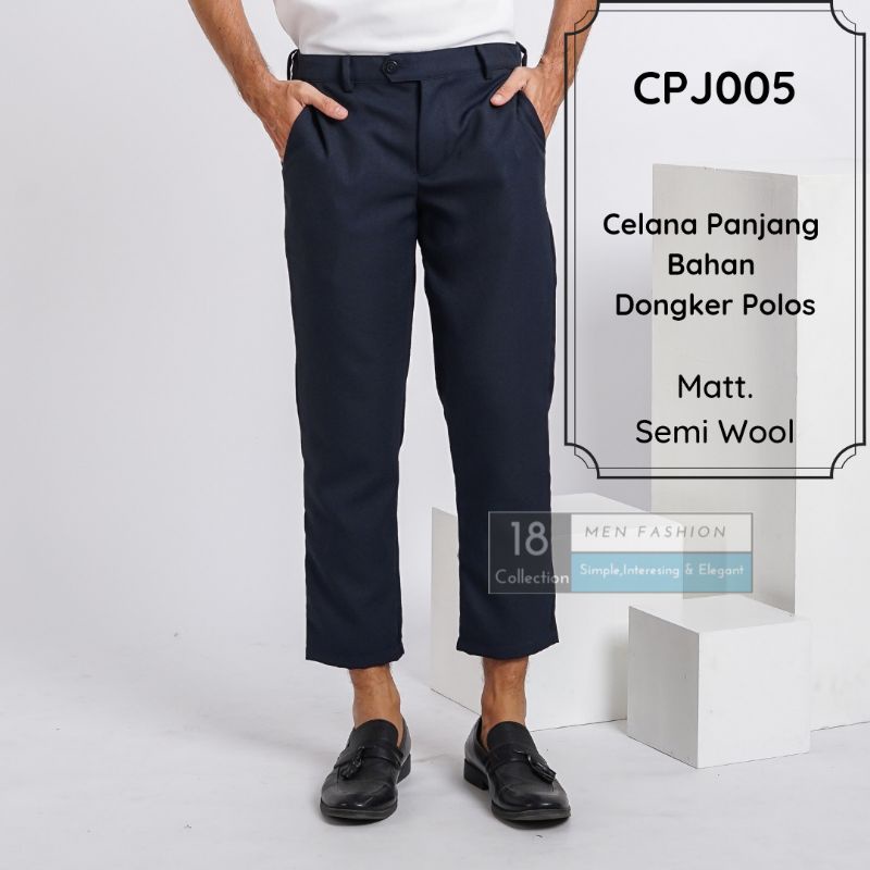Simple Trousers Angkle Pants Premium / Celana Panjang Kerja Pria Polos / Celana Bahan Kantoran