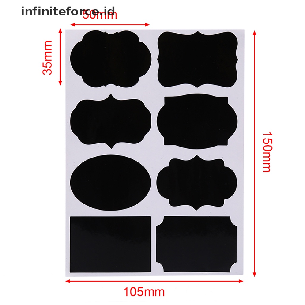 Infiniteforce.id 80pcs / set Stiker Papan Tulis Hitam 5x3.5cm Bisa Dihapus Untuk Label Toples Dapur