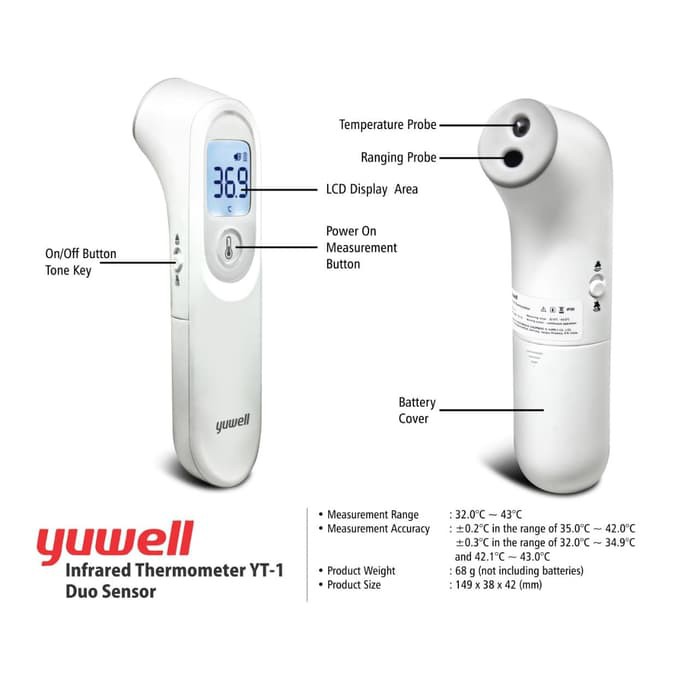 Thermometer Head Yuwell Infrared YT-1 Duo Sensor termometer OJ