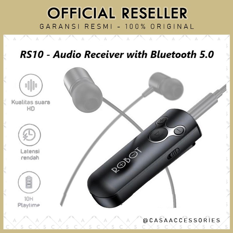 Robot RS10 Audio Receiver with Bluetooth 5.0 Receiver AUX 3.5mm Stereo