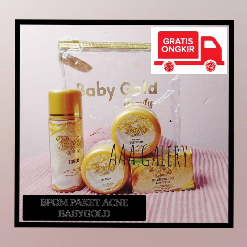 COD GROSIR BPOM CREAM ACNE BABYGOLD BY HUMAIRAH HABIBIE/ PAKET ACNE JERAWAT BRUNTUSAN BOPENG BABY GO
