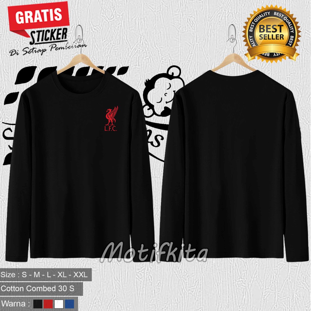 Baju Kaos Lengan Panjang LFC LIVERPOOL Keren Pria Dan Wanita Distro MOTIFKITA