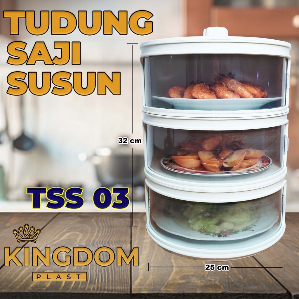 TUDUNG SAJI SUSUN MURAH TUDUNG SAJI KINGDOM FOOD COVER BERKUALITAS RANTANG PLASTIK SUSUN