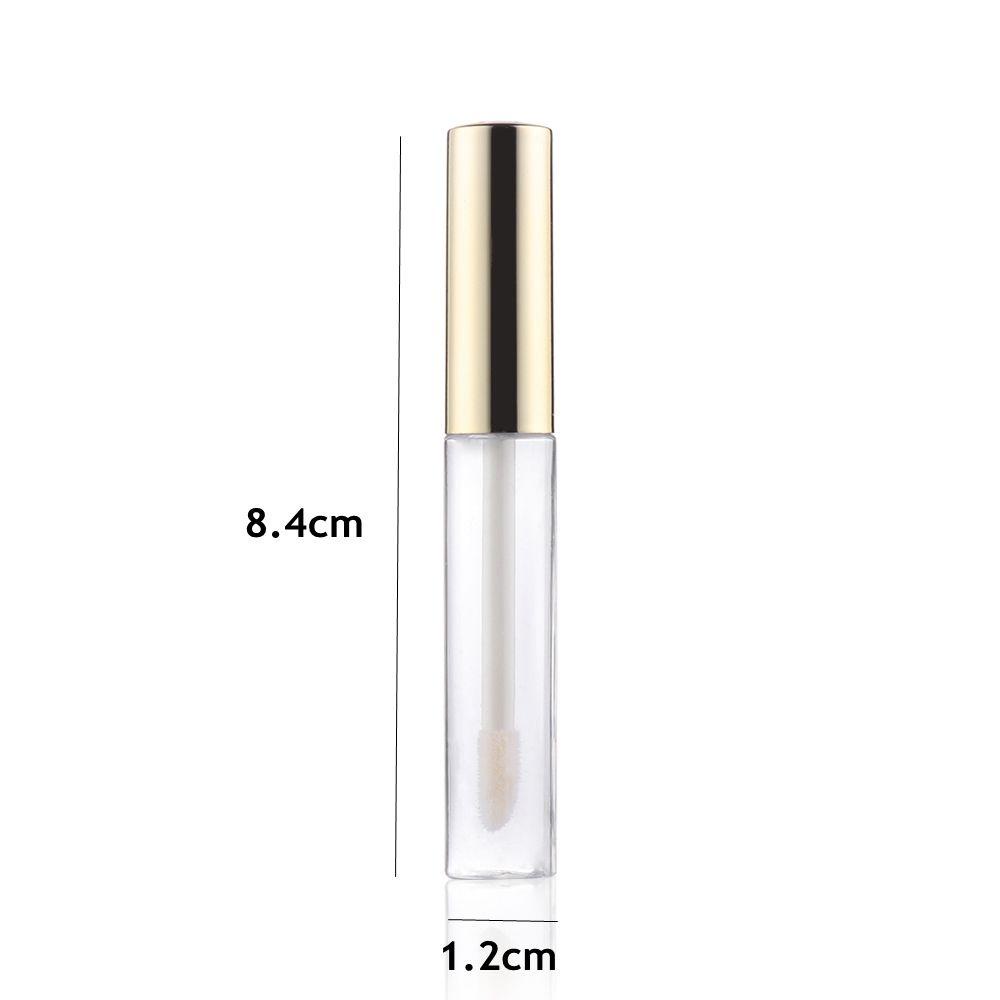 Preva 2/5Pcs Tabung Lip Gloss Dengan Kuas Portable Kosong Bening Ukuran Mini Botol Isi Ulang