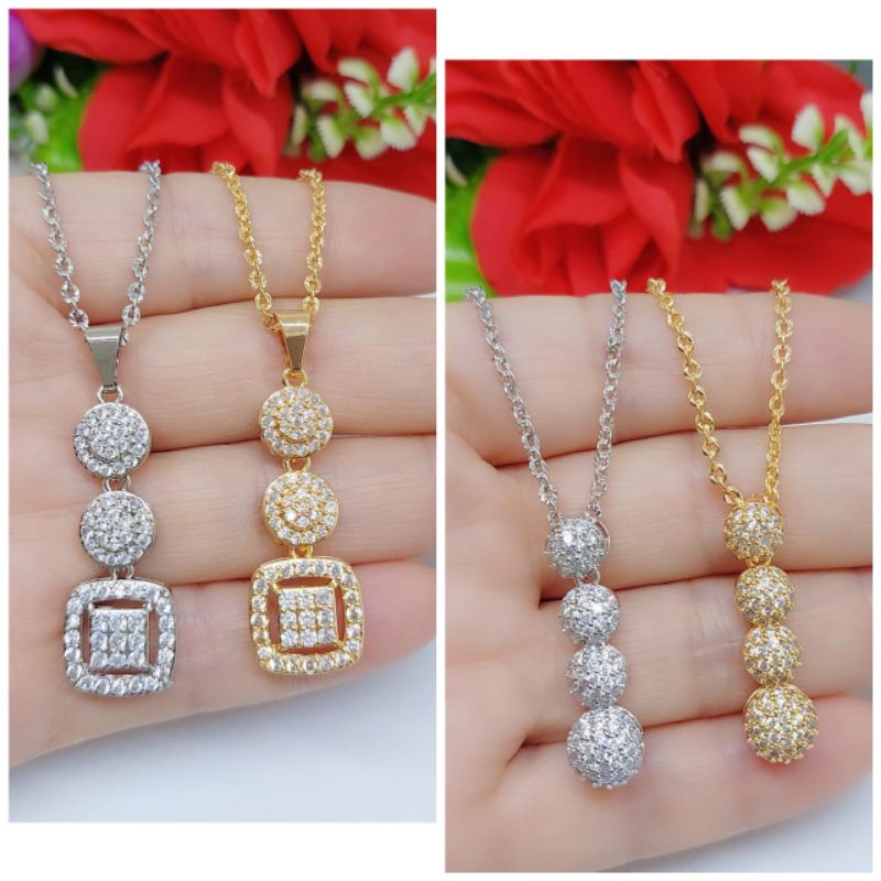 Set Kalung+Liontin Xuping Permata 050.051 Lapis emas 18k