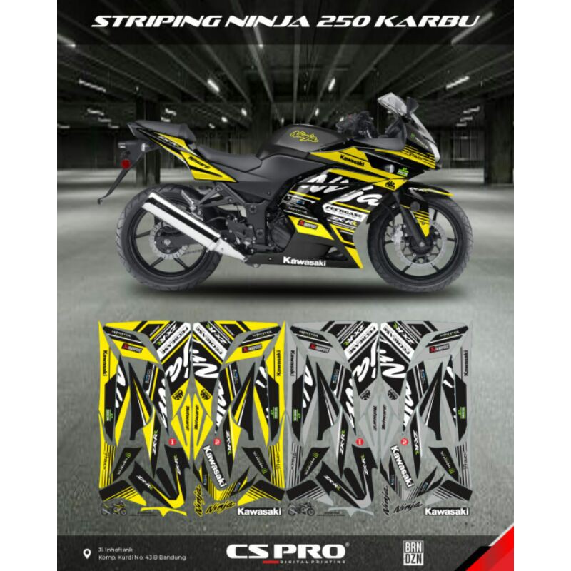 striping/stiker/lis variasi ninja 250 karbu