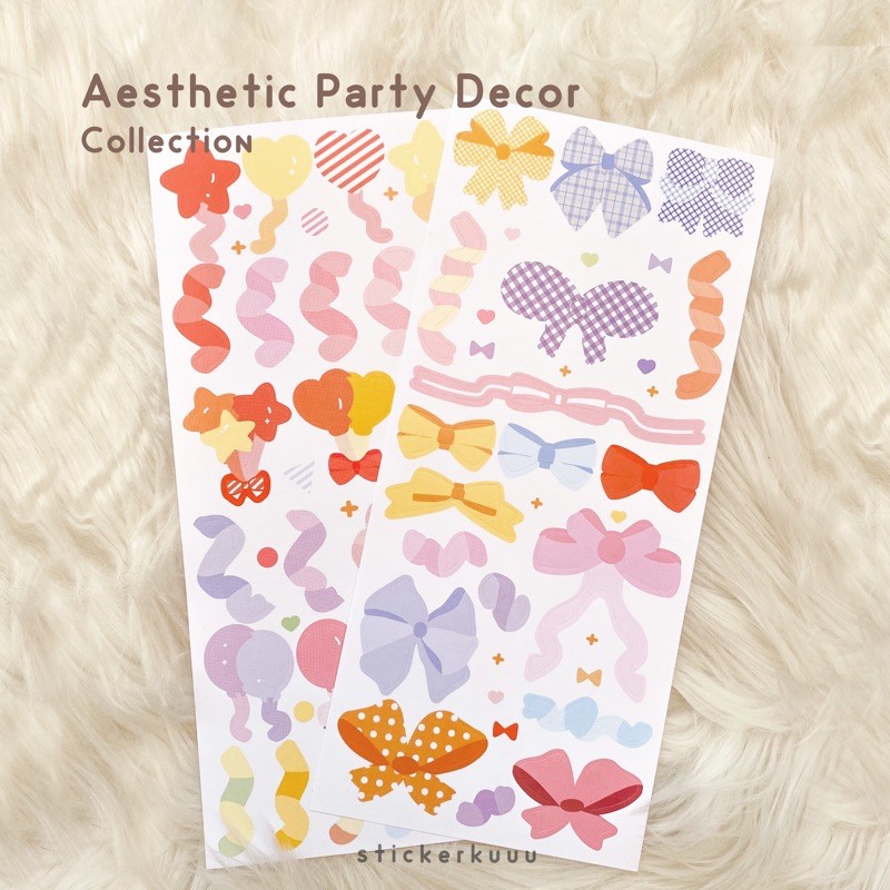 

STICKER DECO HIAS DEKORASI PHOTOCARD JOURNALING PARTY PITA CONFETTI RIBBON MURAH