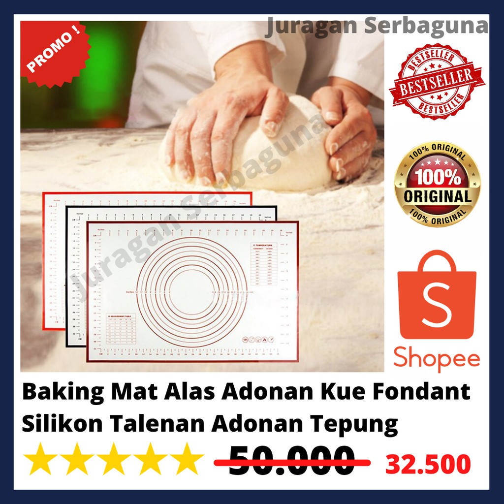 AMW Baking Mat Alas Adonan Kue Fondant Silikon Talenan Adonan Tepung